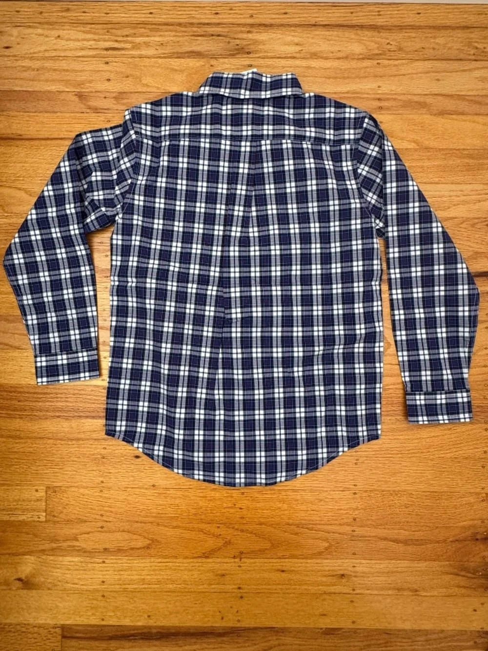 Janie and Jack Blue Checkered Button Down Dress Shirt Boy Size 8